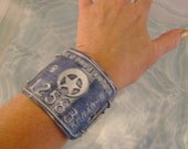 Big Easy Biker Chick - Vintage New Orleans Louisiana Rollfast Bicycle Tag Recycled Repurposed Upcycled Bracelet