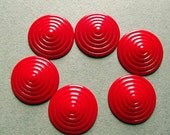 Vintage red concentric circle cabochons