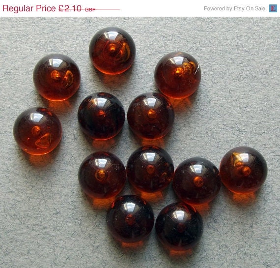 Vintage amber brown cabochons