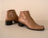 Women's Vintage Size 8 1/2 Tan Ankle Boots