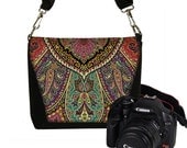 Dslr Camera Bag SMALL Camera Case Womens Mini Slr Camera Bag Paisley teal purple red