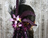 Plum Passion Tribal Fascinator Hair Falls