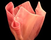 Vase Candle - Pink Translucent Iridized Glass Vase