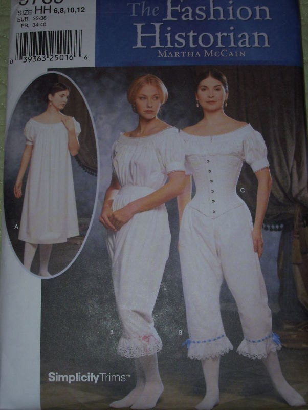 Simplicity 9769 Fashion Historian Civil War Undergarments, Size Misses RR 14- 20