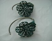 14g filigree floral hooks with verdigris patina