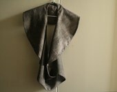 MOTTLED CHARCOAL VEST with open back. italian cotton. womens autumn winter spring clothing . handmade by pamelatang