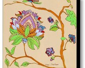 Floral Fantasy Painting - Floral Hand Embellished Limited Edition Canvas Print