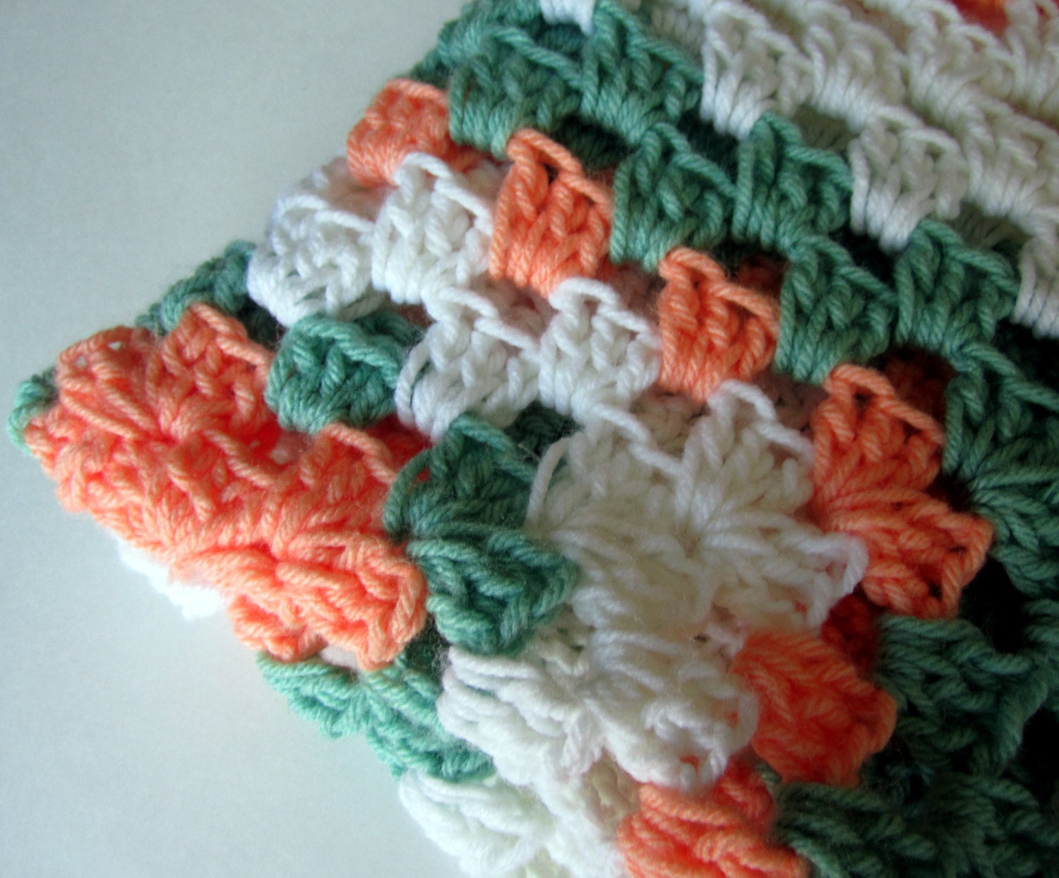 Crochet Granny Square Baby Blanket Ready to Ship