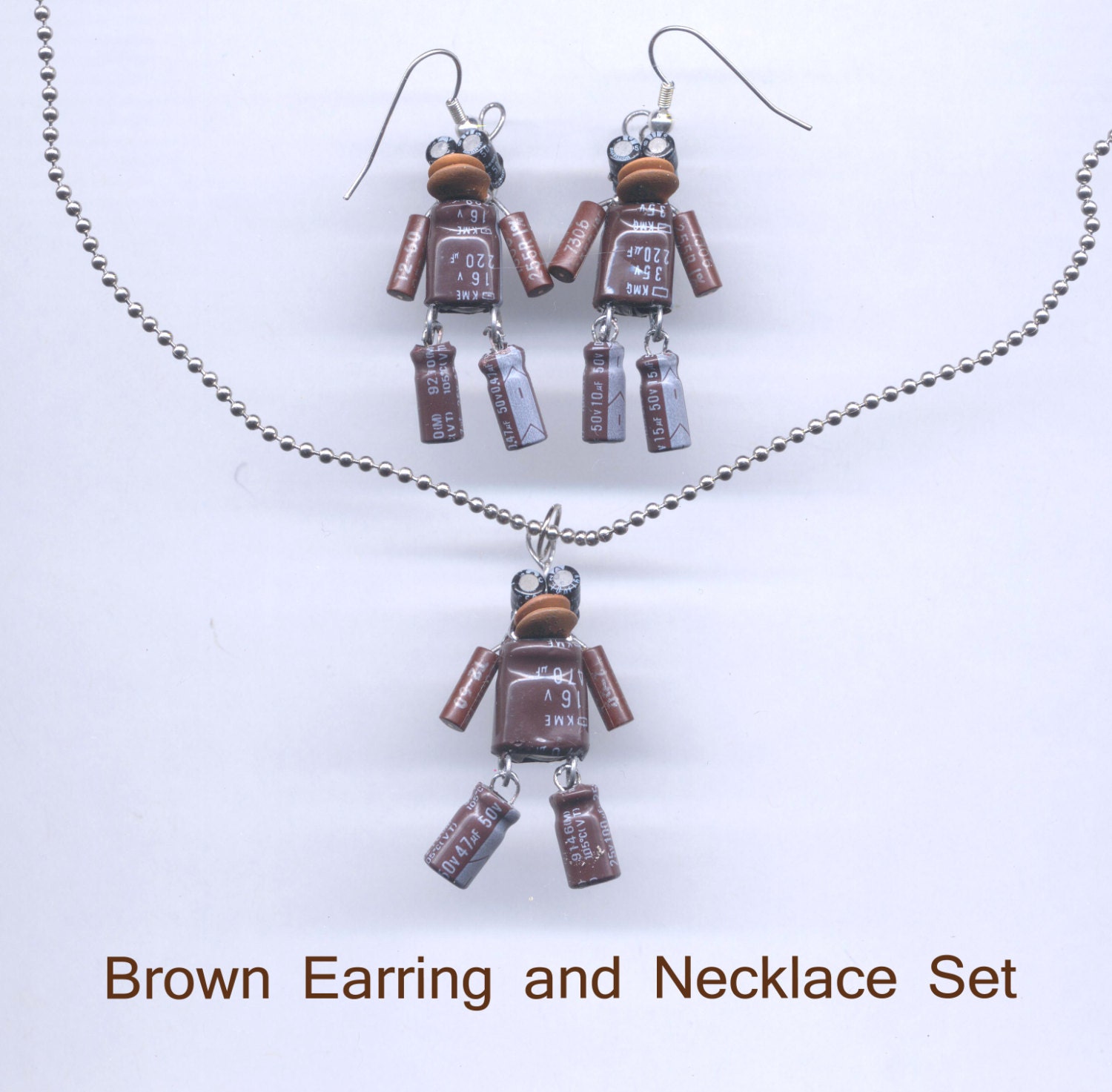 Brown Earring and Necklace Set