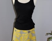 Mustard Khaki and Grey Floral aline skirt available in small medium and large
