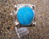Sterling silver & Turquoise ring size 11 1/2 Choctaw Native American Indian jewelry