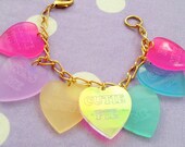 Valentines Conversation Hearts Charm Bracelet