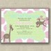 Baby Shower Girl Invitation Owl Butterfly Pink Green Birthday  - Printable DIGITAL - by girls at play girlsatplay