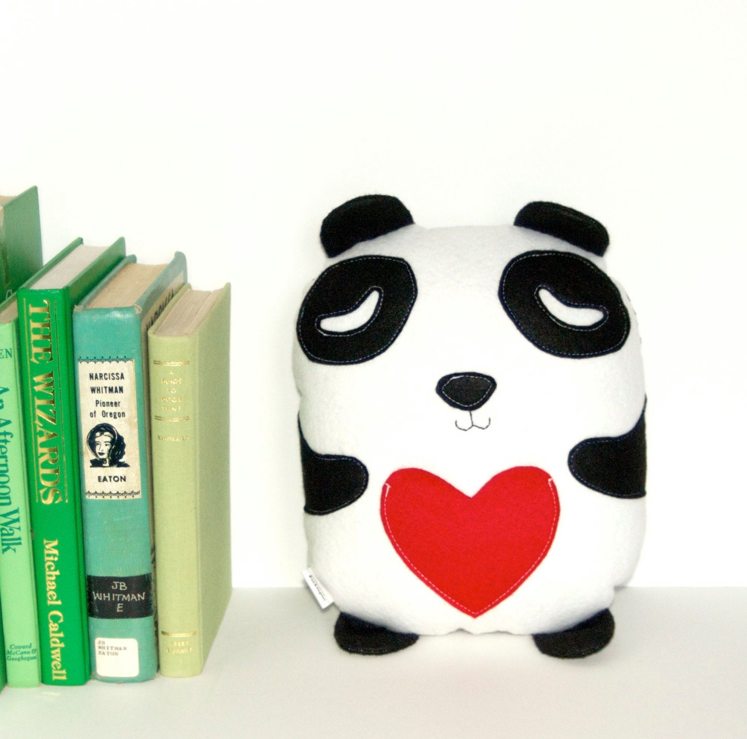 PANDAROO Plush Panda Bear Heart Pocket Valentine's Day Wedding Ring Holder Pillow Tooth Fairy Pillow Keepsake