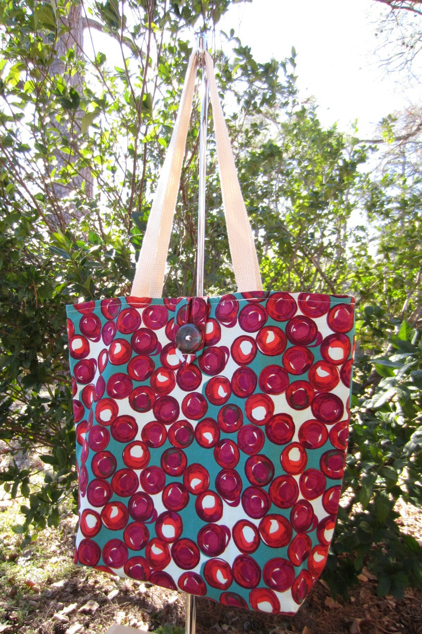 Jewel tone Abstract Dot Tote
