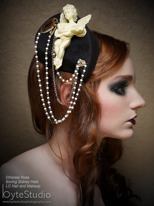 Fascinator - Wool Hat -  Headpiece Tethered