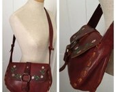 Vintage 70s hand tooled leather purse