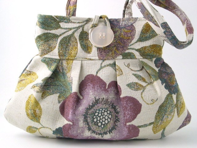 purple flower handbag, spring small tote, sexy bag, purse, shoulder bag