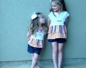 Boutique custom initial name chevron ruffle shirt personalized girls ETSY baby pictures best friends sister matching princess celebrity kids