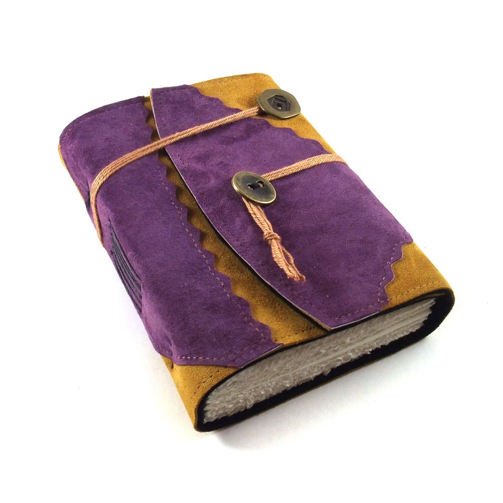 Leather Journal, handmade, Purplish