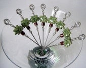 Summer Palm Tree  Appetizer Party Pick Set - Stainless Steel Set of 8