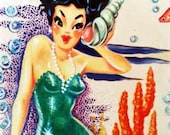 1950s Vintage Mermaid  Cross Stitch Pattern PDF
