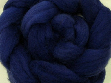 SALE  Hand Dyed Polworth Top in Betty Blue Semi Solid