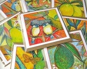 Set of 8 Square Blank Note Cards from the "Wish Upon a Rainbow Tree" series (1 thru 8) by Jenlo