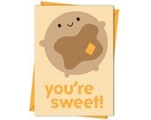 You're Sweet Valentine's Day Card - Kawaii Pancake
