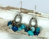 Sky Blue Semi-Precious Stone Cluster earrings