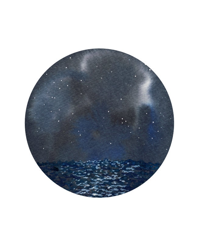 Moon Water Circle Art Print - large 11 x 14 inches