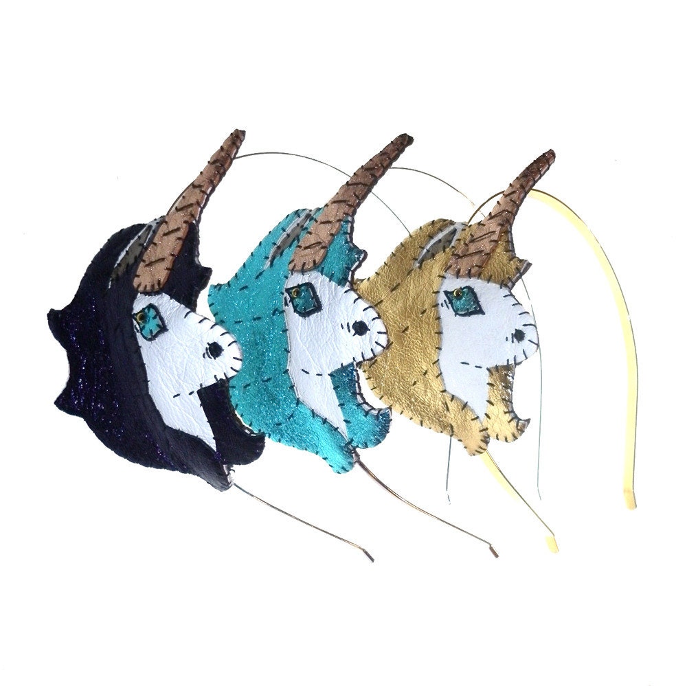 Magical Metallic Leather Unicorn Headband