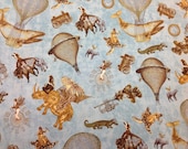 Quilting Treasures Fabric Victorian Dream Steampunk Blue Bkg 1 yard