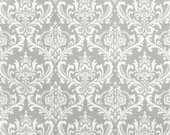 Valance 52"X16" Lined - Grey and White Damask