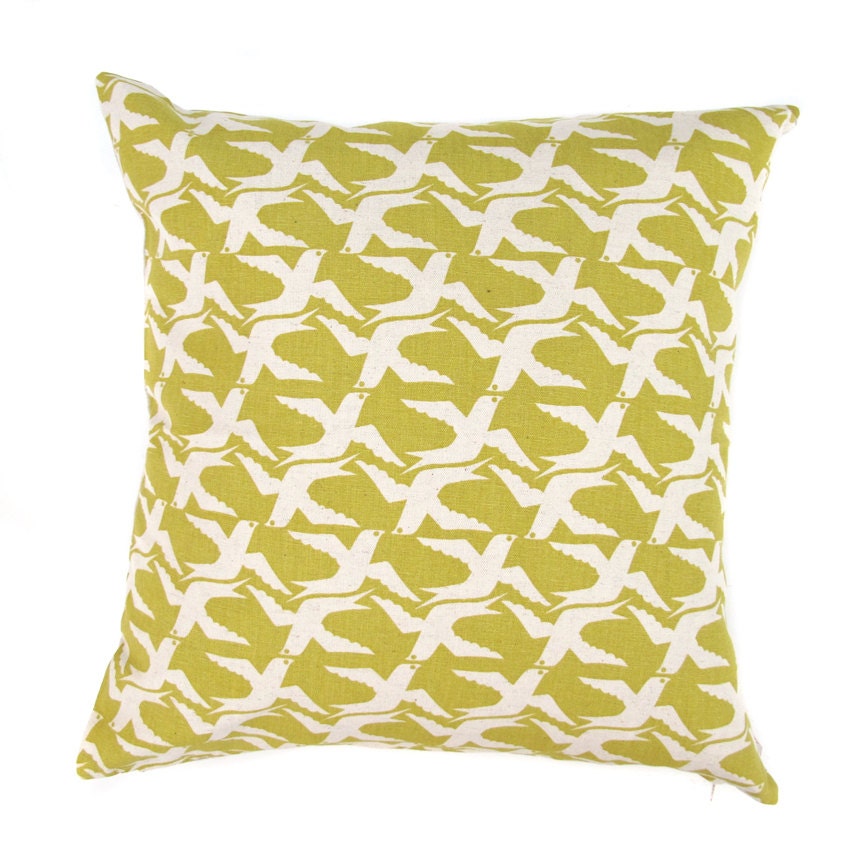 Cushion cover  - Cloudbirds, in Goldfinch