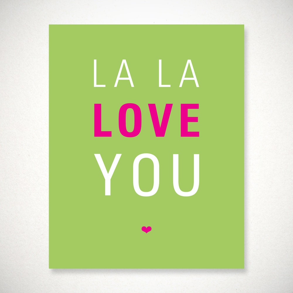 La La Love You Poster - Downloadable Digital File - Green