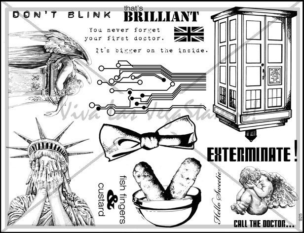 rubber stamps unmounted plate steampunk sci fi  fantasy  who Rubber Stamp     no. 925