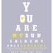 Nursery Wall Art - You Are My Sunshine Art Print 8x10 - Gray and Yellow Nursery Decor - Eye Chart Style