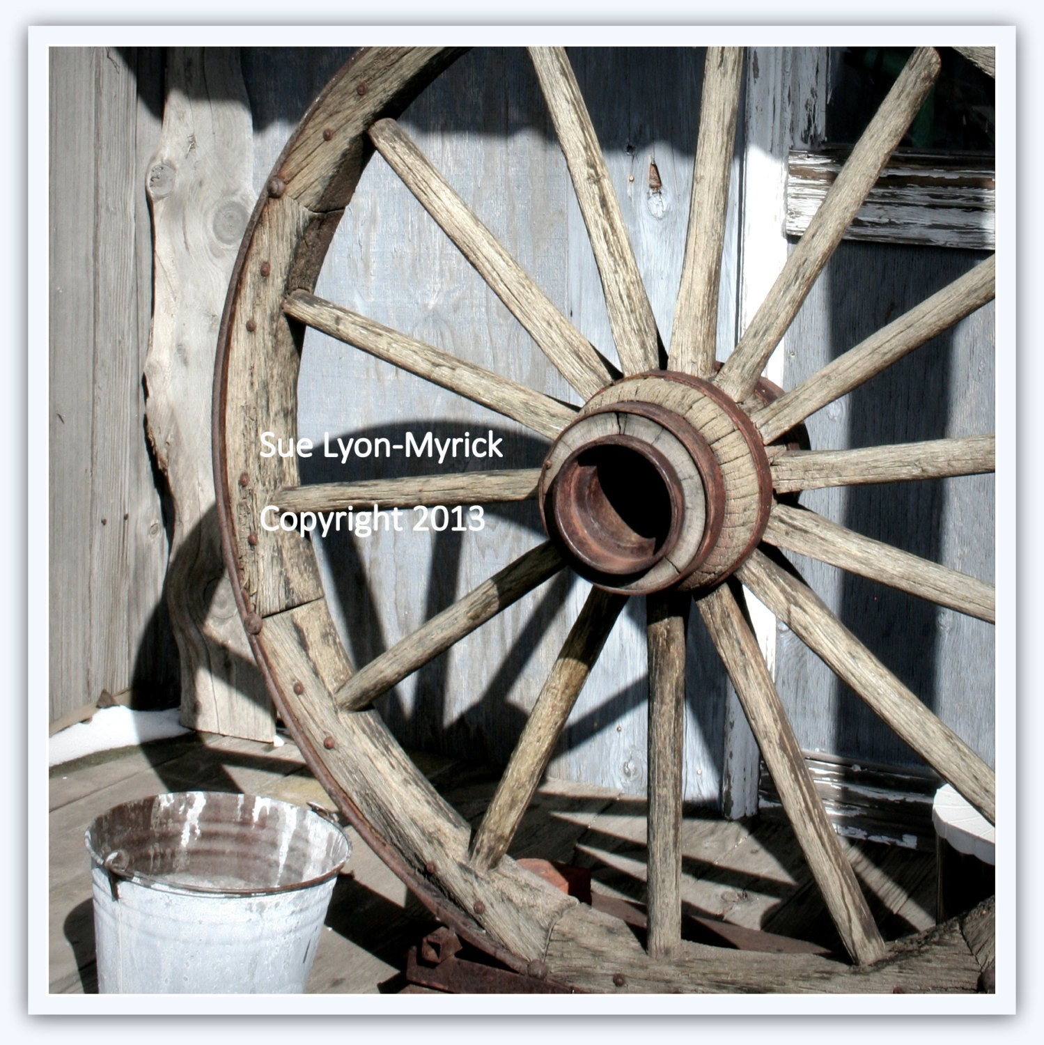 8 x 8 Digital Art Print - Wagon Wheel - 8 x 8 - Fathers Day Gift - Dad - Shaniko, Oregon Ghost Town - RUSTIC WESTERN