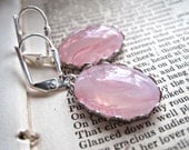 pale pink vintage cabochon earrings. Gift from the Sea Series