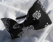 Large Bandana Print Bow Tie Headband