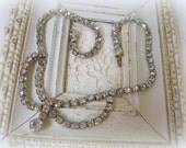 vintage rhinestone necklace . rhinestone chain necklace with swag focal . wedding worthy larger rhinestones