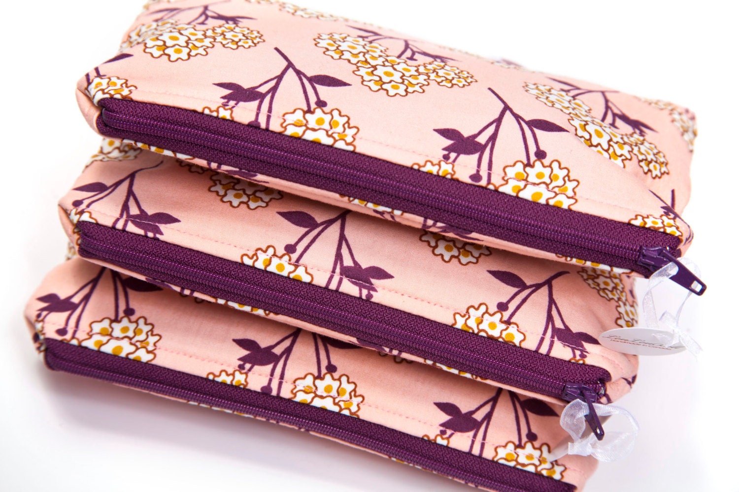 Zipper Pouch - Pink and Purple floral