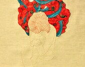Lost in Thought Embroidered Wall Hanging