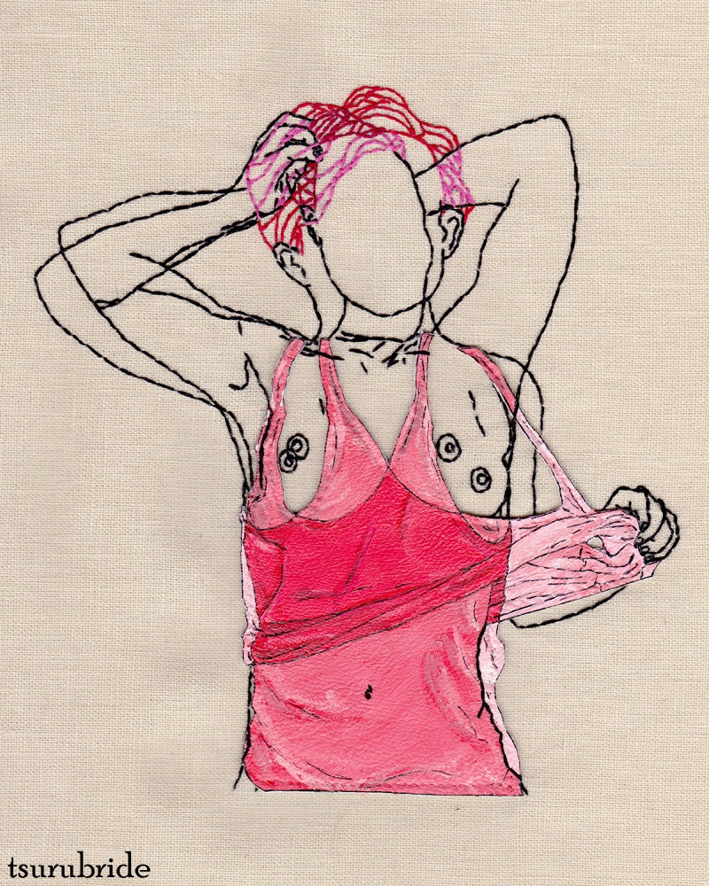 Double Exposure No. 5 Embroidered Wall Hanging