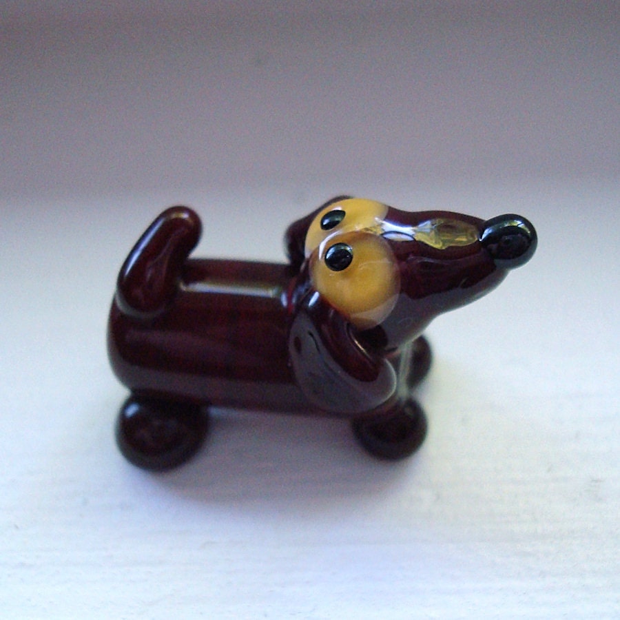 Loribeads -  Dachshund 4 - handmade glass lampwork focal bead