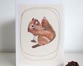 Little Squirrel Blank Greeting Card
