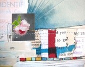 Mixed Media Art Collage on Paper - Blossom