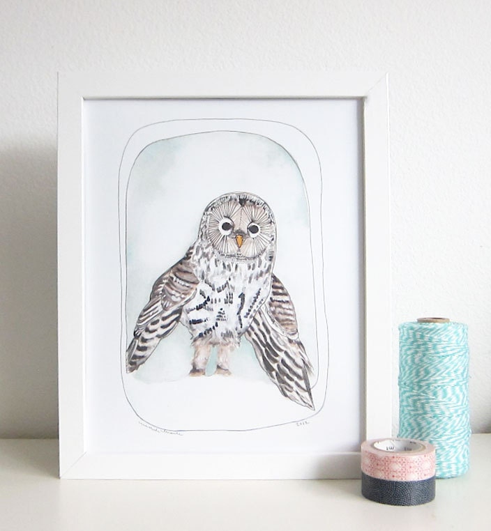 Owl Art Illustration // Art Print 8x10 // Owly
