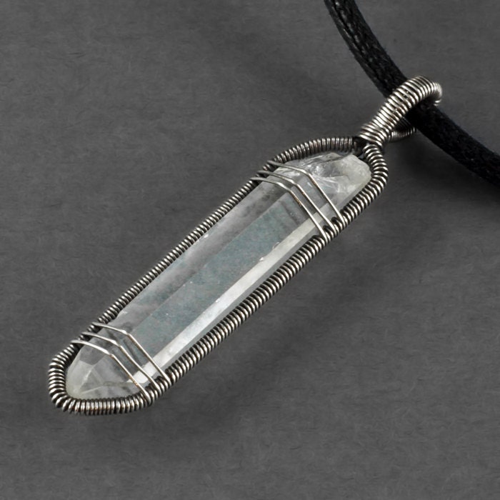 Quartz Crystal Point and Sterling Silver Necklace - Made To Order